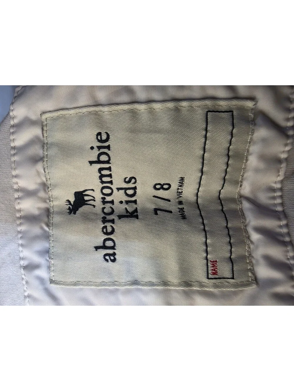 Abercrombie Kids Colorblock Hooded Full Zip Jacket Pockets White Gray 7/8